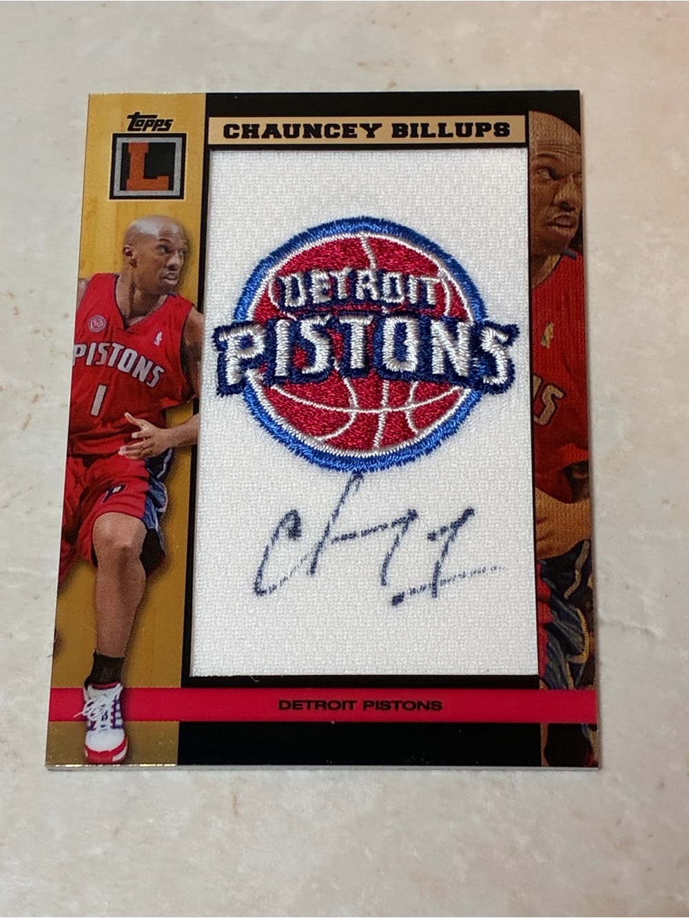 Chauncey Billups Team Logo Autographed Basketball Card
